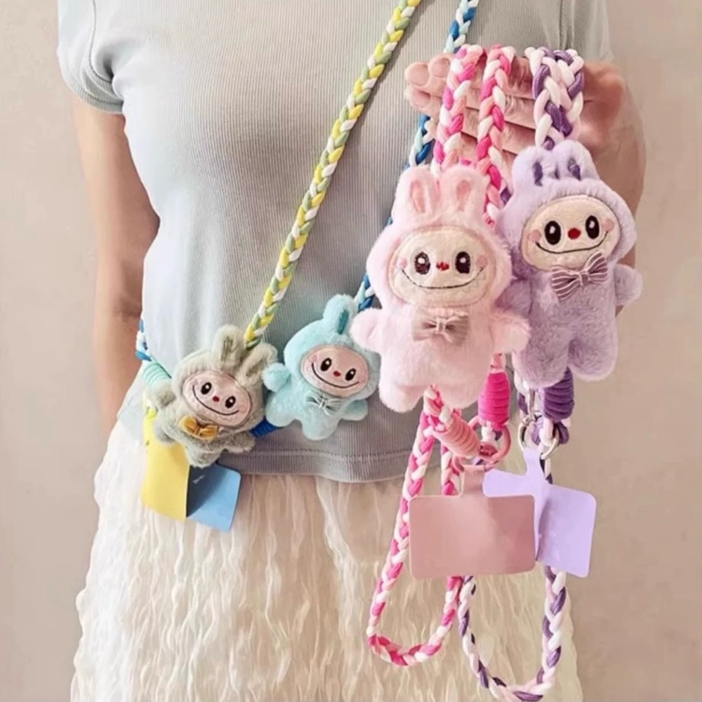 Labubu Phone Chain-Cross Body Phone Hanger-Adorable Plush Animal Lanyard